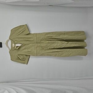 Piper & Scott The Denton Puff Sleeve Midi Dress Chartreuse Green Size Me…